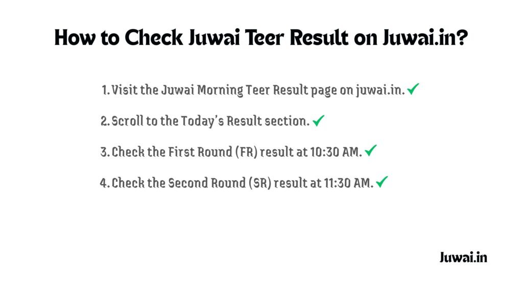 how to check Juwai morning Teer Result
